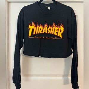 Trashed Magazine cropped long sleeve t shirt
